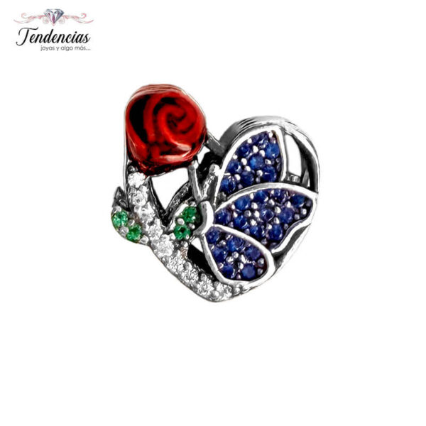Charm / Dije - Mariposa Azul y Rosa