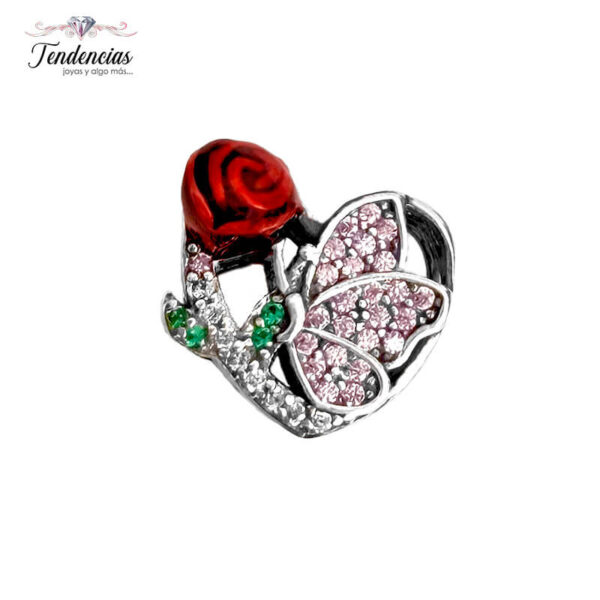 Charm / Dije - Mariposa Rosada y Rosa