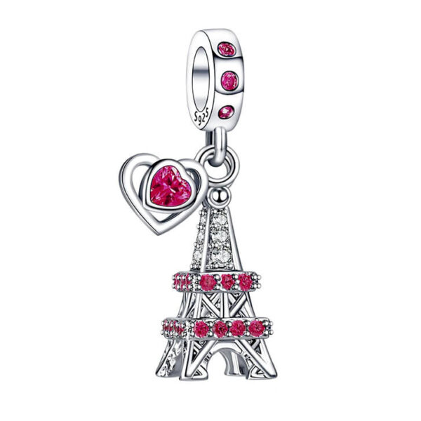 Charm / Dije - Love Torre Eiffel Fucsia