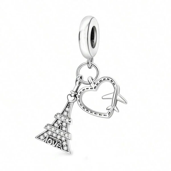 Charm / Dije - Torre Eiffel, Avión y Corazón