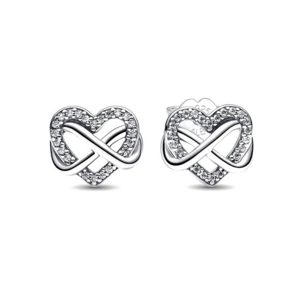 Aretes de Botón - Corazón Infinito