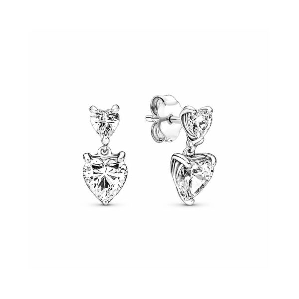 Aretes de Botón - Doble Corazón