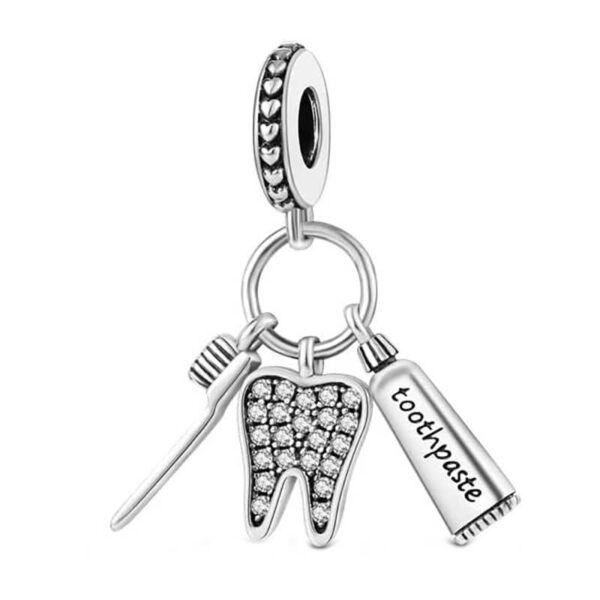 Charm / Dije - Cepillo, Muela, Pasta Dental