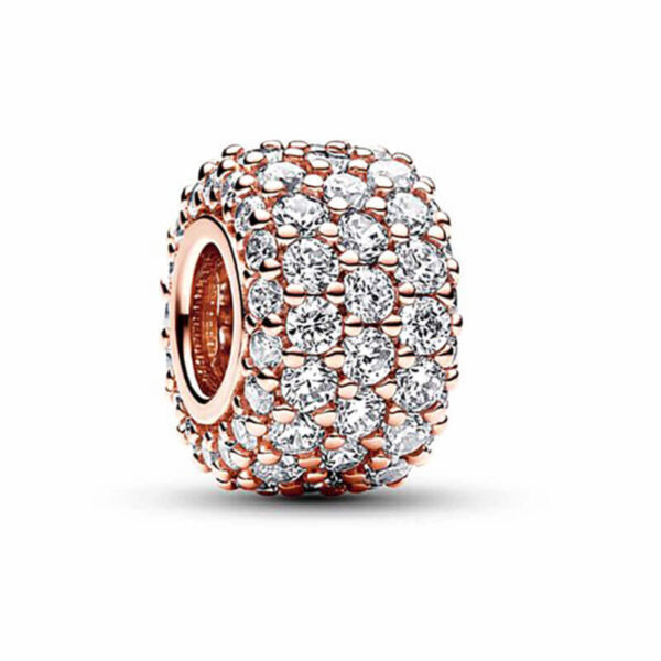 Charm / Dije - Triple Hilera Brillante Oro Rosa