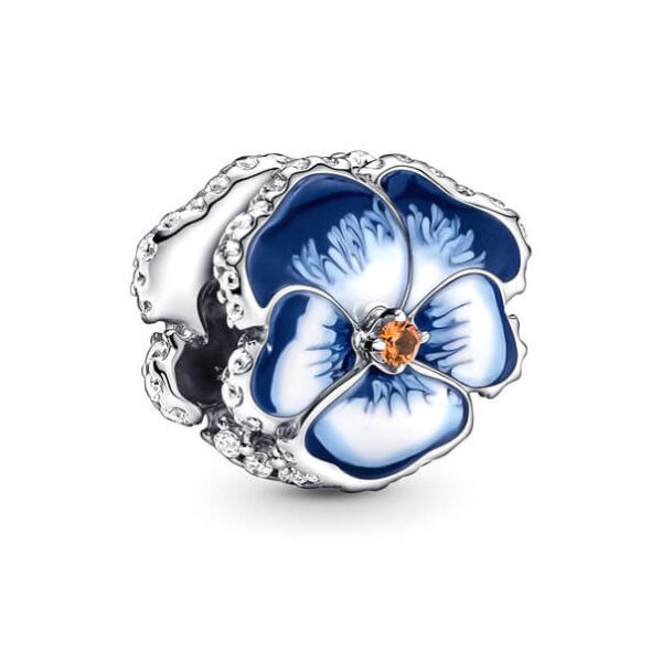 Charm / Dije - Flor Pensamiento Azul