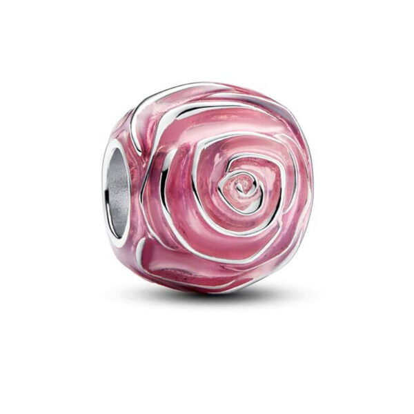 Charm / Dije - Flor Rosa Floreciendo