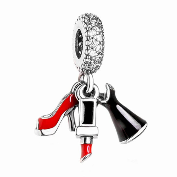 Charm / Dije - Zapato, Vestido y Labial