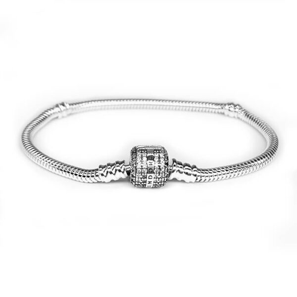 Pulsera Snake Plata 925 Broche Barril Brillos Signature