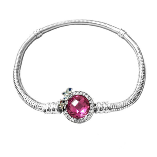 Pulsera Snake Plata 925 Broche Cristal Mariposas