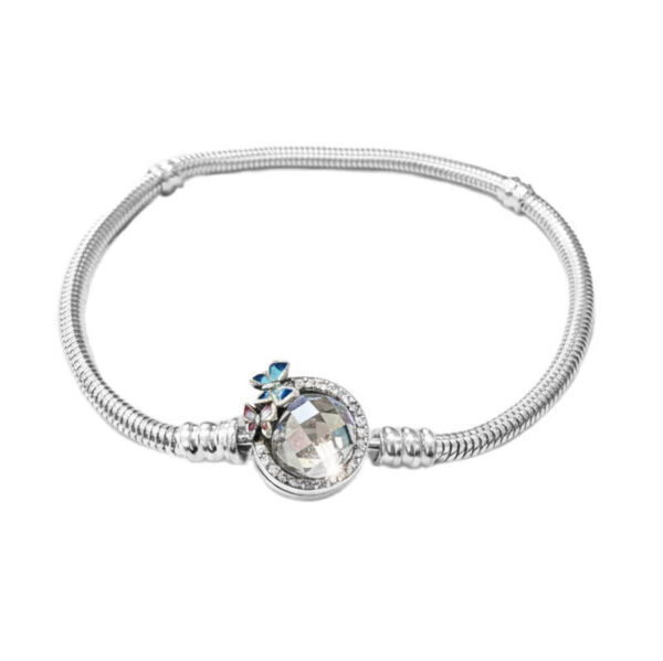 Pulsera Snake Plata 925 Broche Cristal Mariposas