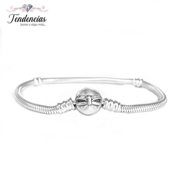 Pulsera Snake Plata 925 Broche Esfera Lazo Brillos