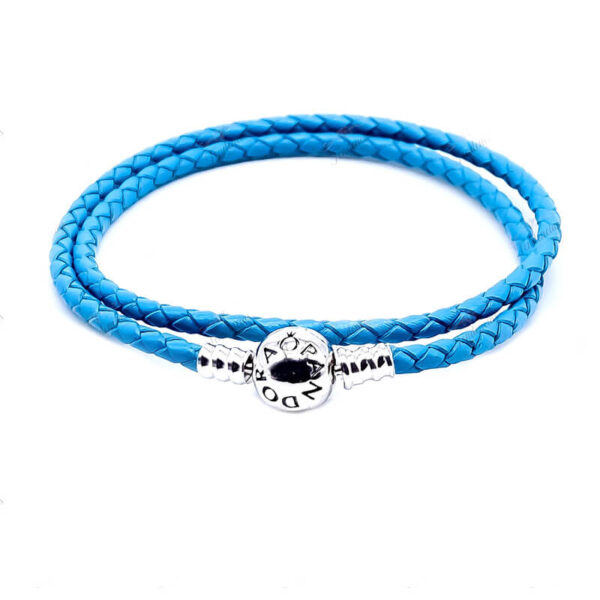 Pulsera Doble Turquesa Broche Esfera Clásica