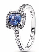 Anillo Cristal Cuadrado Azul