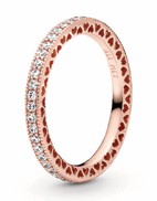 Anillo Hilera Brillante Oro Rosa