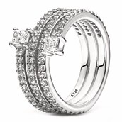 Anillo Triple Espiral Brillante