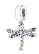 Charm / Dije - Libélula Brillos Multicolor
