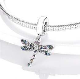 Charm / Dije - Libélula Brillos Multicolor