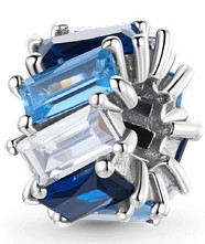 Charm / Dije Clip - Separador Baguettes Azul