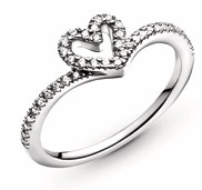 Anillo Silueta Corazón Brillante