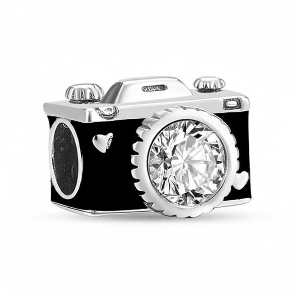 Charm / Dije - Cámara Vintage Negra