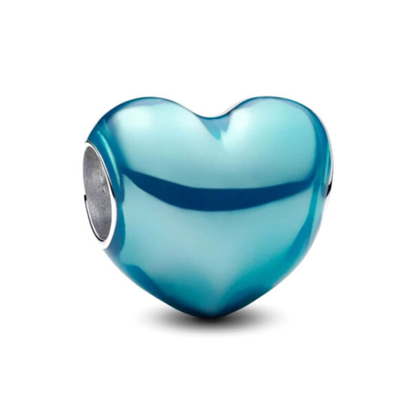 Charm / Dije - Corazón Metal Turquesa