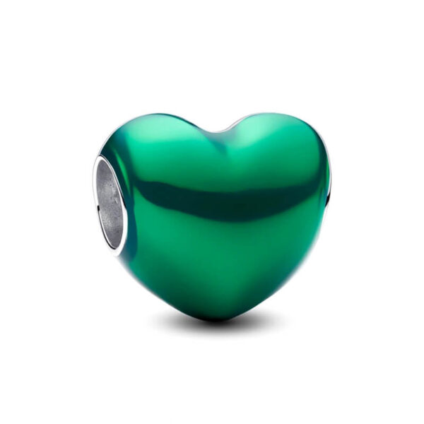 Charm / Dije - Corazón Metal Verde
