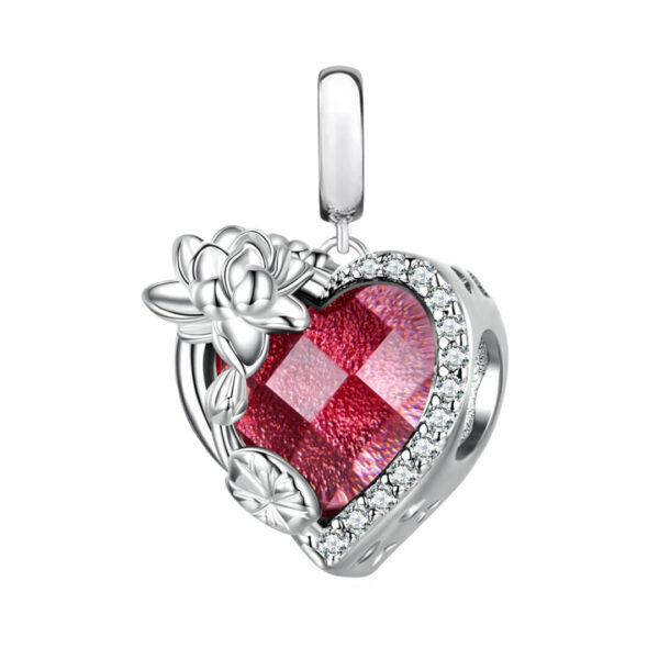 Charm / Dije Clip - Corazón Florecido