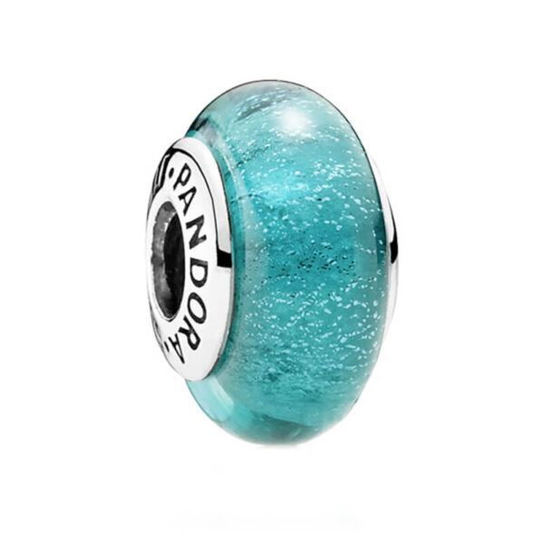 Charm / Dije - Murano Turquesa Brillos