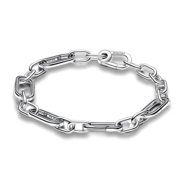 Pulsera Eslabones Plata Broche Tipo Mosquetón